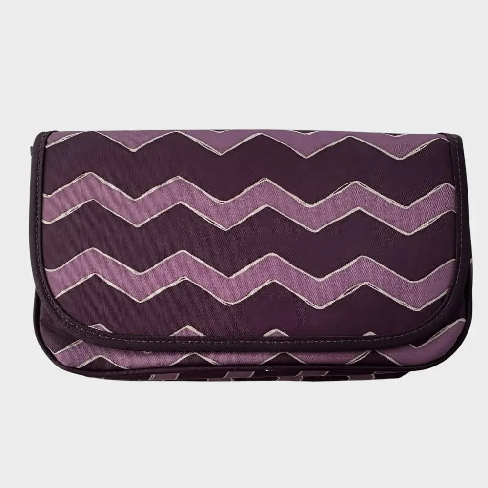 Thirty-One Purple Chevron Make-Up Bag with Mirror